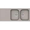 Image de SCHOCK | Évier de cuisine Lithos D200 2 bacs avec goutteur, baignoire réversible, matériau Cristalite®, gris taupe, 1160 x 500 mm