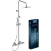 Image de Ideal Standard Ceratherm T25 Système de douche, pommeau de douche à économie d'eau avec jets variables et protection contre les brûlures (CoolBody), flexible de douche   Chromé (315x492,5x1117 mm)