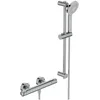 Image de Ideal Standard Ensemble de douche avec mitigeur thermostatique Ceratherm T50 Barre de douche 600mm Douchette ronde 3 Jets A7217AA