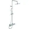 Image de Ideal Standard Colonne de douche avec Mitigeur Thermostatique Ceratherm T50, Tablette de rangement intégrée, Ajustable en hauteur, Douchette ronde 3 Jets A7230AA