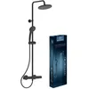 Image de Ideal Standard Ceratherm T25 Système de douche, douche à effet pluie économe en eau avec douchette à main 1 fonction et protection anti-brûlure, flexible de douche   Noir Mat (315 x 492,5 x 1117 mm)