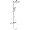 Image de Ideal Standard Ceratherm T25 N Colonne bain-douche, Pommeau de douche rond, douche économique en eau avec jets réglables (8 l/min), protection anti-brûlure   Chrome (315x510.5x1117 mm)