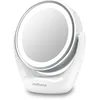 Image de medisana CM 835 Miroir cosmétique avec éclairage LED, Miroir de table avec agrandissement 5x, Miroir de maquillage, Double face, Pivotant à 360 degrés, Blanc, 40x30 cm