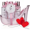 Image de Accentra - Set de bain cadeau pour femmes MARBLE en High Heel - Set de soin 3 pcs avec gel douche, bain mousse & lotion pour le corps - Set cadeau bien-être pour anniversaire, Saint Valentin (Rose)