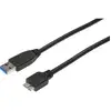Image de Digitus Câble USB USB 3.2 Gen1 USB-A mâle, USB-Micro-B 3.0 mâle 0.25 m noir AK-11234
