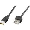 Image de Digitus Câble USB USB-A mâle, USB-A femelle 1.80 m noir AK-300200-018-S
