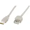 Image de Digitus Câble USB USB 2.0 USB-A mâle, USB-A femelle 1.80 m beige AK-300202-018-E