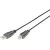 Image de Digitus Câble USB USB 2.0 USB-A mâle, USB-B mâle 0.50 m noir rond, blindage double AK-300105-005-S