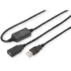 Image de Digitus Câble USB USB 2.0 USB-A femelle, USB-A mâle 15.00 m noir avec USB, avec rallonge DA-73101