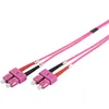 Image de DIGITUS DK-2522-01-4   Câble À Fibre Optique OM4   1 m   SC à SC   Câble Fibre Optique Duplex   1/10/40/100 Gbit/s   MM Multimode LAN   Type De Fibre : 50/125   Violet