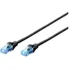 Image de Digitus DK-1512-010/BL RJ45 Câble réseau, câble patch CAT 5e U/UTP 1.00 m noir 1 pc(s)