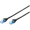 Image de Digitus DK-1512-050/BL RJ45 Câble réseau, câble patch CAT 5e U/UTP 5.00 m noir torsadé par paire 1 pc(s)