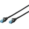 Image de DIGITUS Câble LAN Cat 5e - 2m - Câble réseau CCA avec RJ45 - SF/UTP Blindé - Compatible Cat-6 & Cat-5 - Noir