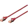 Image de Digitus DK-1644-005/R RJ45 Câble réseau, câble patch CAT 6 S/FTP 0.50 m rouge sans halogène, torsadé par paire, avec cliquet dencastrement, ignifuge 1 pc(s)