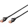 Image de Digitus DK-1644-010/BL RJ45 Câble réseau, câble patch CAT 6 S/FTP 1.00 m noir sans halogène, torsadé par paire, avec cliquet dencastrement, ignifuge 1 pc(s)