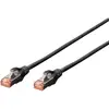 Image de Digitus DK-1644-020/BL RJ45 Câble réseau, câble patch CAT 6 S/FTP 2.00 m noir sans halogène, torsadé par paire, avec cliquet dencastrement, ignifuge 1 pc(s)