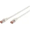 Image de Digitus DK-1644-020/WH RJ45 Câble réseau, câble patch CAT 6 S/FTP 2.00 m blanc ignifuge, feuille de blindage, blindage par tresse, blindé, sans halogène, rond,