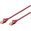 Image de Digitus DK-1644-030/R RJ45 Câble réseau, câble patch CAT 6 S/FTP 3.00 m rouge sans halogène, torsadé par paire, avec cliquet dencastrement, ignifuge 1 pc(s)