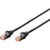 Image de Digitus DK-1644-050/BL RJ45 Câble réseau, câble patch CAT 6 S/FTP 5.00 m noir sans halogène, torsadé par paire, avec cliquet dencastrement, ignifuge 1 pc(s)