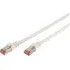 Image de Digitus DK-1644-050/WH RJ45 Câble réseau, câble patch CAT 6 S/FTP 5.00 m blanc ignifuge, feuille de blindage, blindage par tresse, blindé, sans halogène, rond,