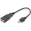 Image de DIGITUS Assmann Electronic UL Adaptateur pour câble USB 2.0-OTG mâle/Femelle Noir 0,2 m AK-300310-002-S