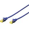 Image de Digitus DK-1644-A-0025/B RJ45 Câble réseau, câble patch CAT 6a S/FTP 0.25 m bleu sans halogène, torsadé par paire, avec cliquet dencastrement, ignifuge 1 pc(s)