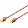 Image de Digitus DK-1644-A-0025/R RJ45 Câble réseau, câble patch CAT 6a S/FTP 0.25 m rouge sans halogène, torsadé par paire, avec cliquet dencastrement, ignifuge 1 pc(s)