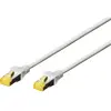 Image de Câble réseau, câble patch Digitus DK-1644-A-005 RJ45 CAT 6a S/FTP 0.50 m gris sans halogène, torsadé par paire, avec cliquet dencastrement, ignifuge 1 pc(s)