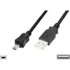Image de Digitus Câble USB USB 2.0 USB-A mâle, USB-Mini-B mâle 1.00 m noir rond, blindage double AK-300130-010-S
