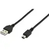 Image de Digitus Câble USB USB 2.0 USB-A mâle, USB-Mini-B mâle 1.80 m noir rond, blindage double AK-300130-018-S