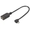 Image de DIGITUS Câble adaptateur USB 2.0 - 0,15 m - USB Micro B (mâle) vers Type A (femelle) - 480 Mbps - Noir