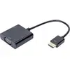 Image de Digitus DA-70461 HDMI / VGA Adaptateur [1x HDMI mâle - 1x VGA femelle, Jack femelle 3.5 mm] noir 10.00 cm