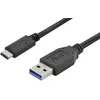 Image de Digitus Câble USB USB 3.2 Gen1 USB-A mâle, USB-C® mâle 1.00 m noir rond, connecteur utilisable des deux cotés, blindage double AK-300136-010-S