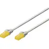 Image de Digitus DK-1613-A-010 RJ45 Câble réseau, câble patch CAT 6a U/UTP 1.00 m gris sans halogène, torsadé par paire 1 pc(s)