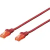 Image de Digitus DK-1612-010/R RJ45 Câble réseau, câble patch CAT 6 U/UTP 1.00 m rouge torsadé par paire 1 pc(s)