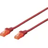 Image de Digitus DK-1617-0025/R RJ45 Câble réseau, câble patch CAT 6 U/UTP 0.25 m rouge sans halogène, torsadé par paire 1 pc(s)