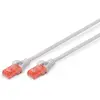 Image de DIGITUS Câble LAN Cat 6-2m - RJ45 Câble réseau - UTP non blindé - Compatible Cat-6A & Cat-5e - Gris