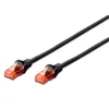 Image de DIGITUS Câble LAN Cat 6-2m - RJ45 Câble réseau - UTP non blindé - Compatible Cat-6A & Cat-5e - Noir