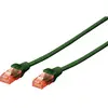 Image de Digitus DK-1617-020/G RJ45 Câble réseau, câble patch CAT 6 U/UTP 2.00 m vert ignifuge, sans halogène, rond, torsadé par paire, non blindé 1 pc(s)