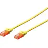 Image de Digitus DK-1617-020/Y RJ45 Câble réseau, câble patch CAT 6 U/UTP 2.00 m jaune ignifuge, sans halogène, rond, torsadé par paire, non blindé 1 pc(s)