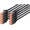 Image de DIGITUS Câble LAN Cat 6 - 2m - 10 pièces - RJ45 Câble réseau - S/FTP Blindé - Compatible Cat 6A & Cat 7 - Noir