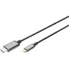 Image de Digitus USB 3.0, USB 3.0 Câble adaptateur [1x USB 3.1 mâle type C, USB-C® mâle - 1x HDMI mâle] DA-70821 1.80 m connecteur aluminium, flexible, 4K UHD, avec USB