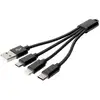 Image de Digitus de téléphone portable, Apple iPad/iPhone/iPod, ordinateur portable Câble de charge [1x USB-A - 3x USB] 0.15 m