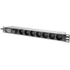 Image de Digitus DN-95407-FR 19 pouces Multiprise 1 UH adapté à une baie de profondeur: à partir de 300 mm aluminium, aluminium (anodisé), noir, noir (mat),