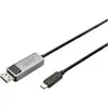 Image de Digitus DB-300334-020-S DisplayPort / USB-C® Adaptateur [1x USB-C® - 1x DisplayPort mâle] noir blindé, rond 2 m