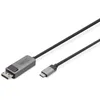 Image de DIGITUS Câble adaptateur Displayport - USB Type-C vers Displayport 1.4-8k/30Hz - 4k/144Hz - Bidirectionnel - DP Alt-Mode - MST -1 m - noir - Pour iPhone, Macbook, iPad, Surface