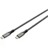 Image de Digitus Câble USB-C USB4  USB-C® mâle 1.00 m noir blindage par tresse, blindé, résiste aux déchirures, rond, 8K UHD DB-300443-010-S