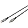 Image de Digitus Câble USB-C USB4  USB-C® mâle 3.00 m noir blindage par tresse, blindé, résiste aux déchirures, rond, 8K UHD DB-300443-030-S