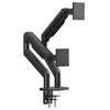 Image de DIGITUS Support d'écran   2 moniteurs   jusqu'à 45 Pouces   Charge maximale 20 kg   Ressort mécanique   pour écrans Plats et incurvés   VESA 75x75 100x100   Rotation, pivotement, Inclinaison   Noir
