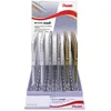Image de Pentel Display K118WXZ K118 Stylo roller à encre gel 3G Blanc/doré/argenté